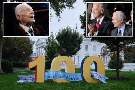 White House wishes Jimmy Carter a happy birthday with giant ‘100’ display — making Biden seem young by comparison