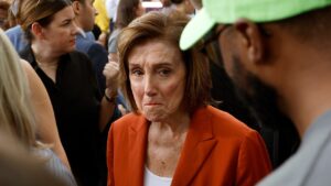 Teary-eyed Nancy Pelosi arrives to see Kamala Harris concede presidential race at Howard University