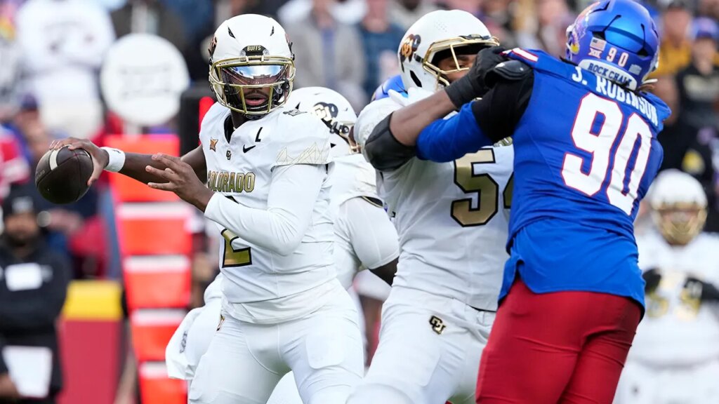 Colorado’s Shedeur Sanders pushes official in loss that could keep Buffaloes out of College Football Playoff