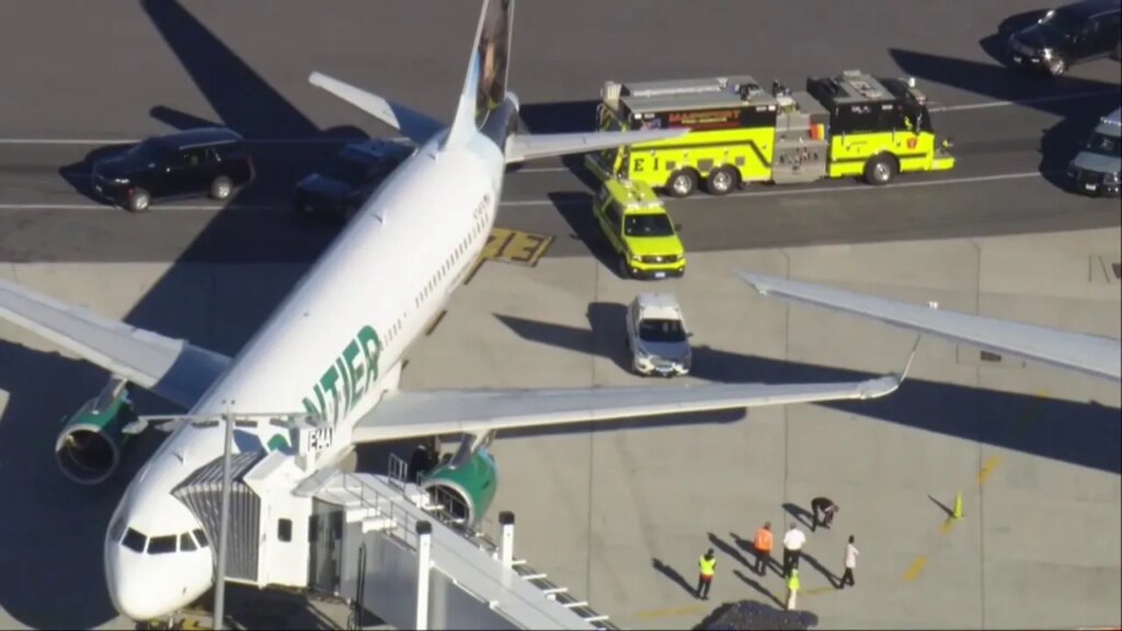 American, Frontier planes clip wings at Logan International Airport in Boston