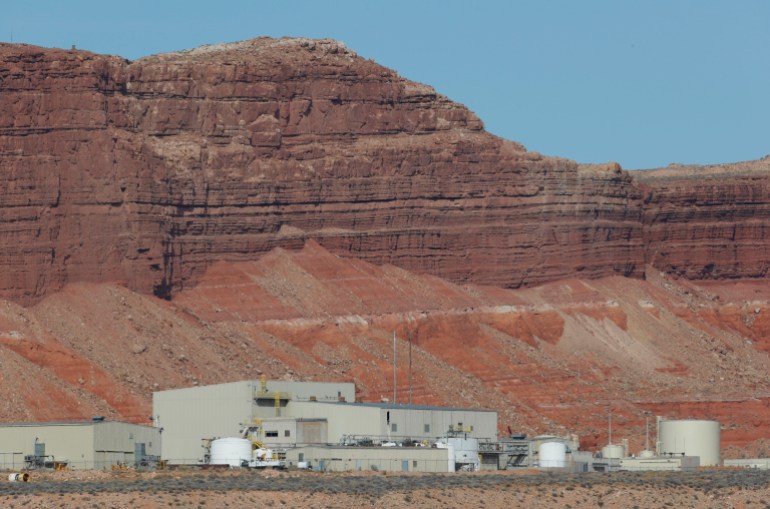 Uranium One and Anfield's "Shootaring Canyon Uranium Mill" facility sits outside Ticaboo, Utah, U.S., November 13, 2017. Picture taken November 13, 2017. REUTERS/George Frey