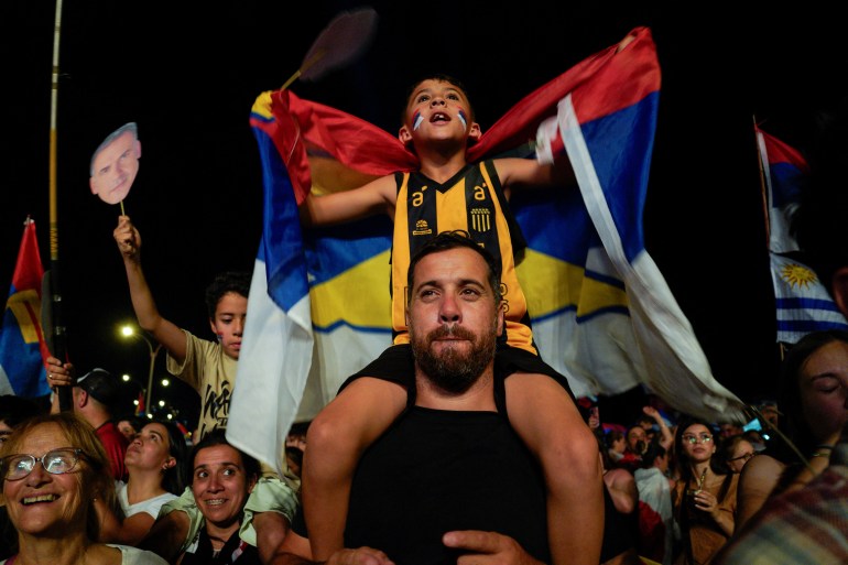 Yamandu Orsi supporters during a rally in Uruguay