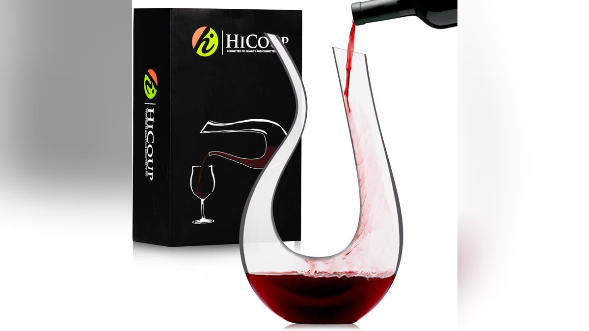 A wine decanter helps wine breathe, adding to the taste. 