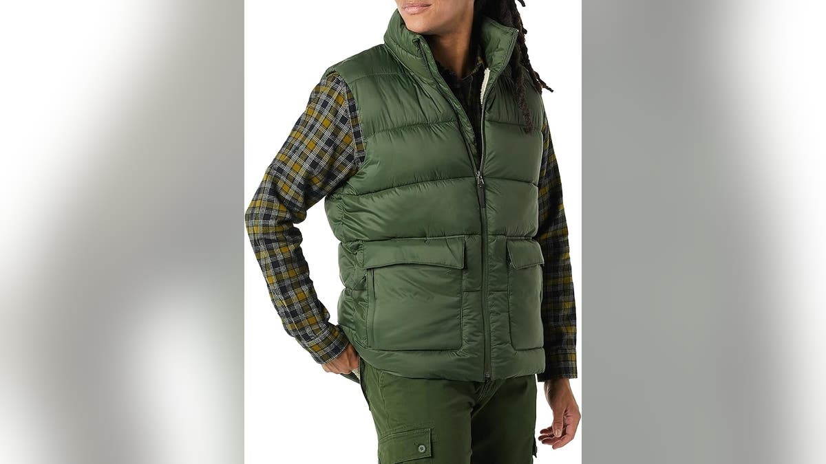 This puffer vest is great for layering.