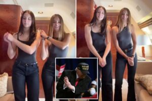 Trump’s granddaughter Kai does his iconic YMCA dance on board private jet