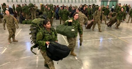 Canadian soldiers leave Edmonton for Latvia as part of ongoing mission to support NATO