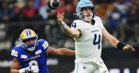 Arbuckle throws for two touchdowns to lead Argos past Bombers 41-24 in Grey Cup