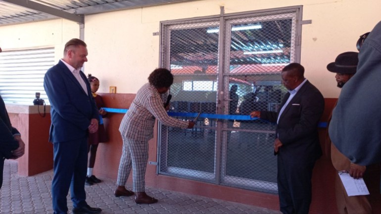 The inauguration of the Rosatom-funded school kitchen in Leonardville, Namibia [Justicia Shipena/Al Jazeera]