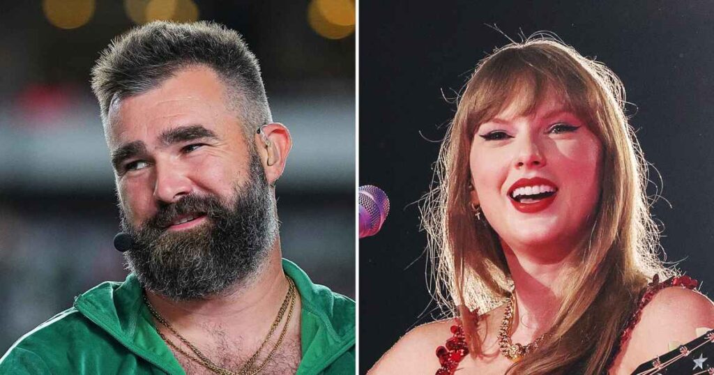 Taylor Swift and Jason Kelce Share Sweet Hug at Chiefs vs. Buccaneers Game