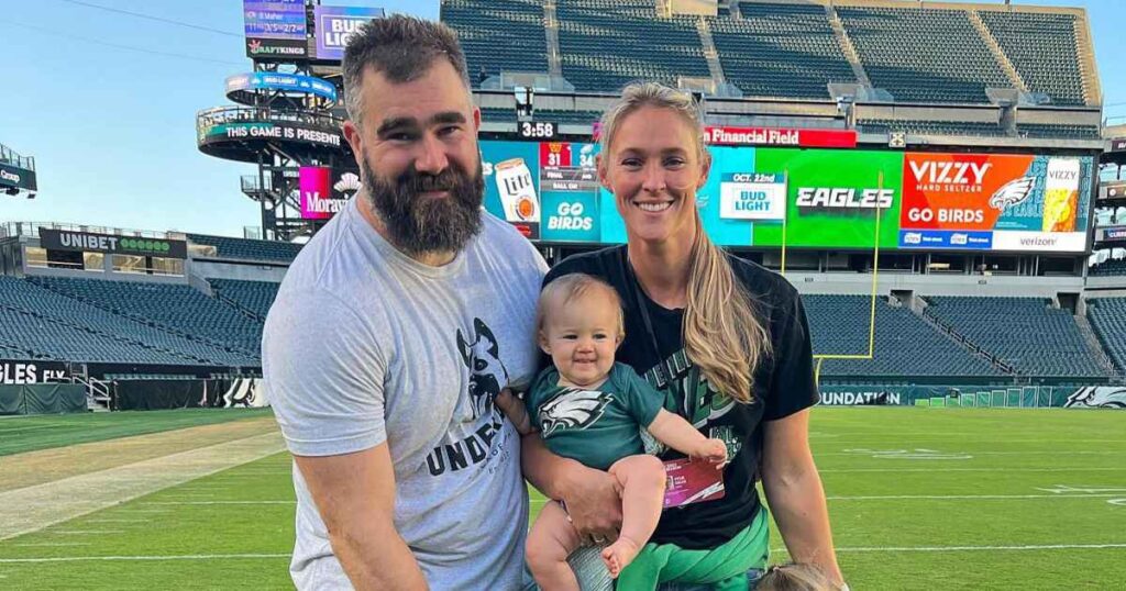 Jason Kelce Congratulated on Kylie Kelce Pregnancy, Does Impromptu Sex Reveal for Couple on ESPN