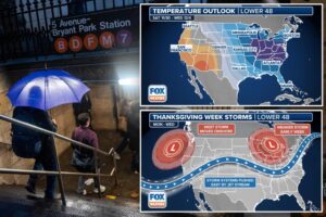 Northeast winter storm threatens Thanksgiving Day plans with snow as blast of cold air looms