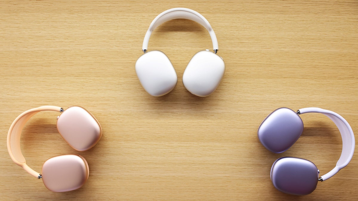 Three pairs of Apple headphones