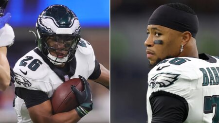 Eagles’ Saquon Barkley sets franchise single-game rushing record in statement win over Rams