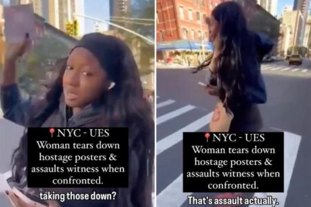 Exclusive | NYC staffer paid to promote diversity caught ripping down Israel hostage poster, allegedly assaulting person filming it