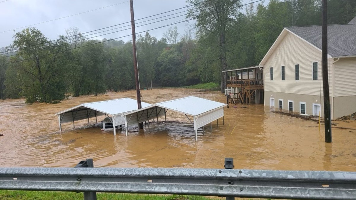 Lake Lure Baptist Church affected by flooding, Hurricane Helene