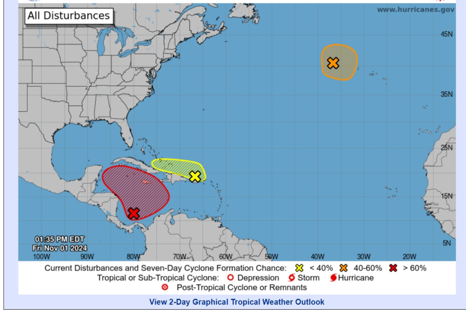 Potential Tropical Storm’s Chances of Forming Quadruple in 7 Hours