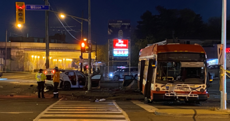 8 people rushed to hospital after serious crash involving TTC bus and vehicle