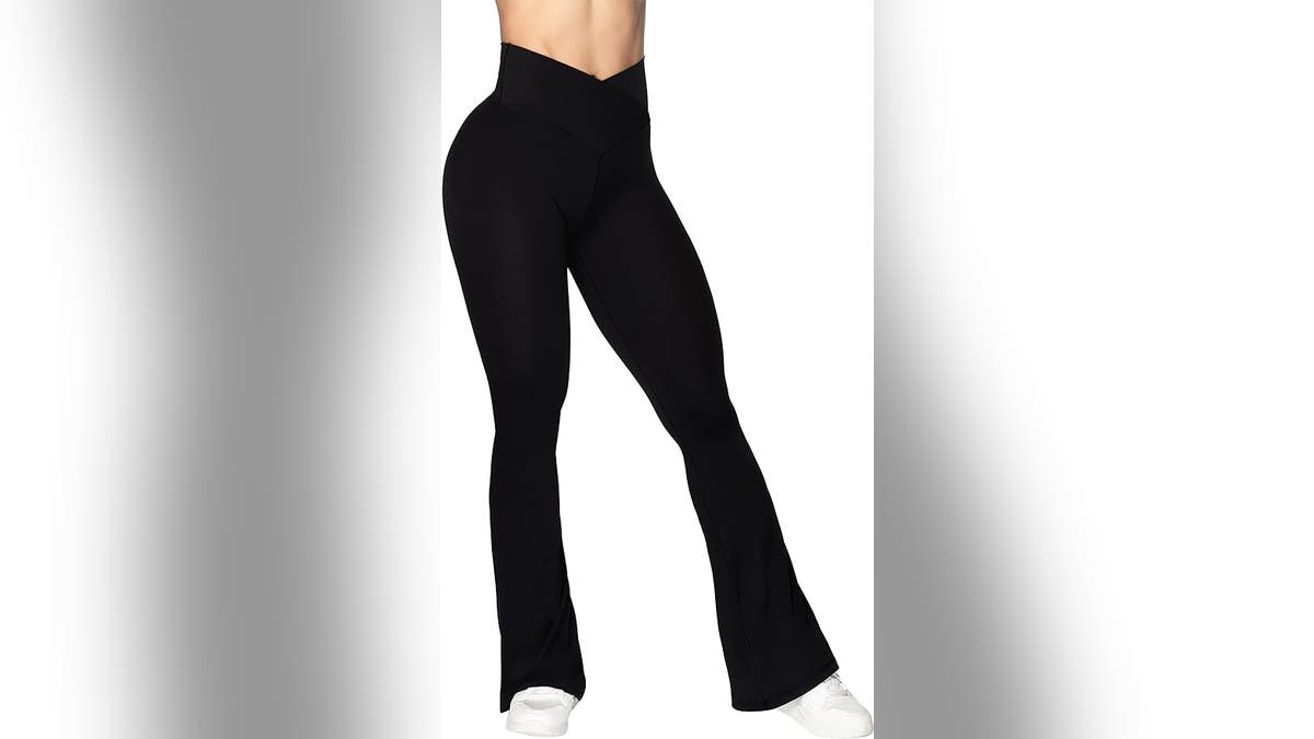 Try this ultra flattering flare leggings.