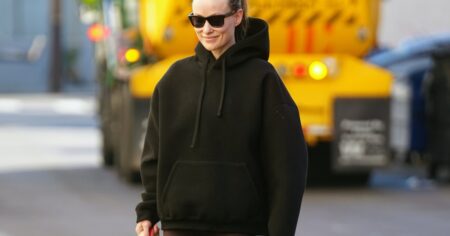 Olivia Wilde’s Comfy Fall Hoodie Is Perfect for Holiday Travel This Bestselling Lookalike Costs 