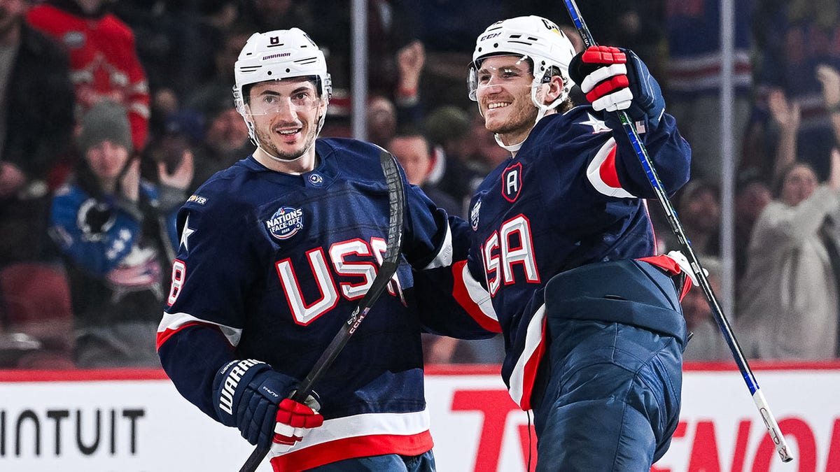 Zach Werenski celebrates