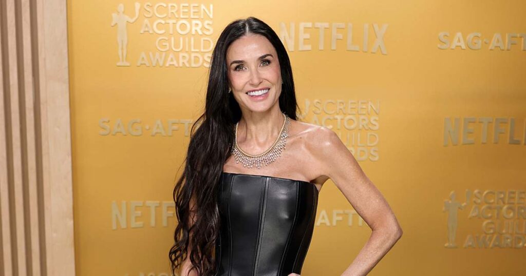 Demi Moore Is Impossibly Edgy in Leather at the 2025 SAG Awards