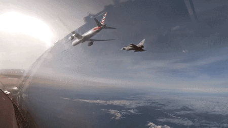 Video shows Italian fighter jets escorting American Airlines flight to Rome amid ‘security concern’