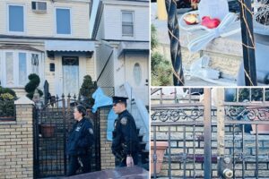 Woman, 64, found with electrical cord around neck on her bloody Queens stoop as landscaper, 40, busted in slaying: sources