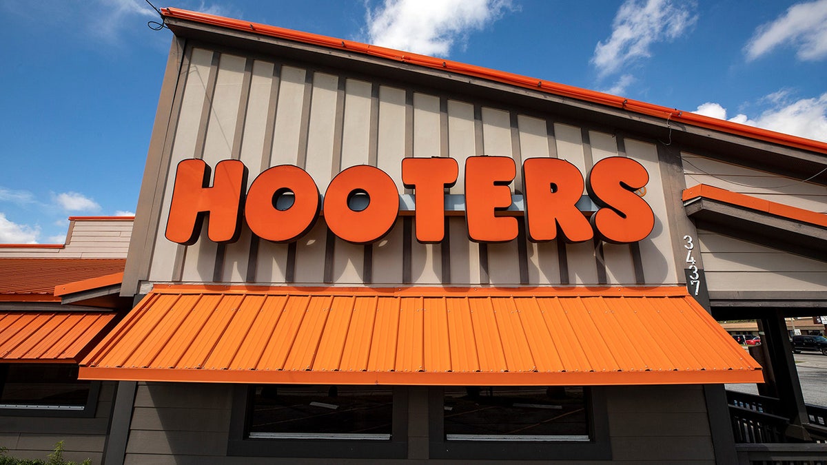 Hooters sign on restaurant