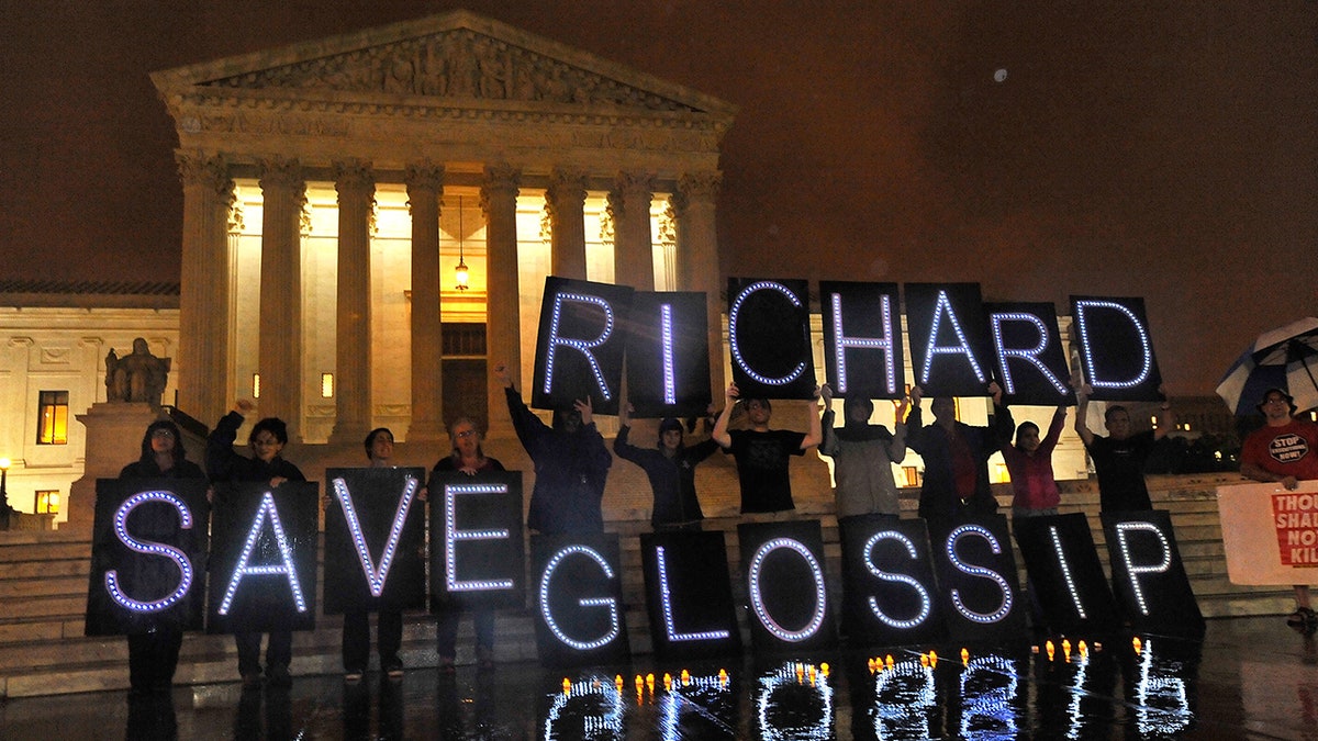 Richard Glossip rally outside Supreme Court