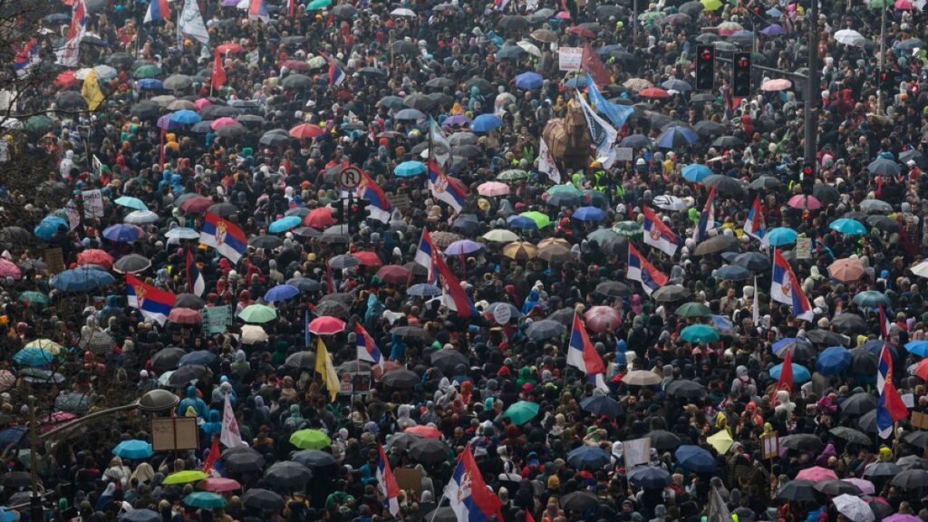 Protesters rally in Belgrade over nationwide corruption