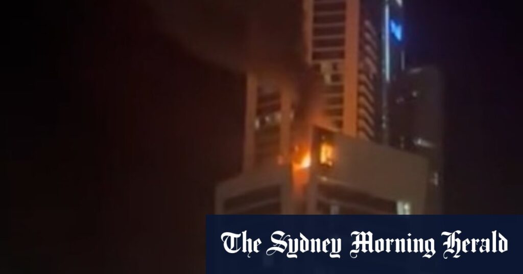 Fire breaks out at the Hilton hotel in Surfers Paradise