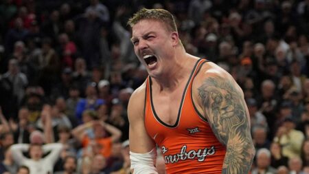 Oklahoma State’s Wyatt Hendrickson fires off faithful message after shocking NCAA title win in front of Trump