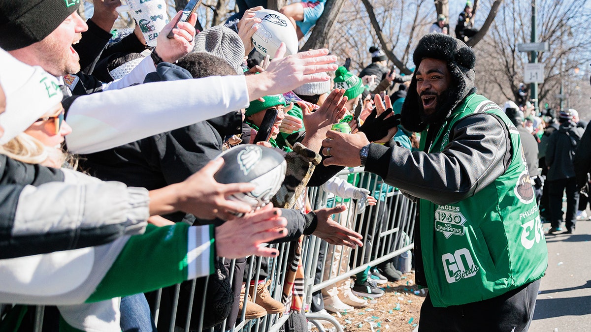 Brandon Graham celebrates