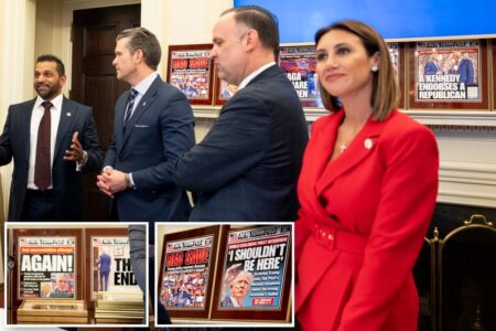 Trump adorns Oval Office dining room with front pages of The Post 