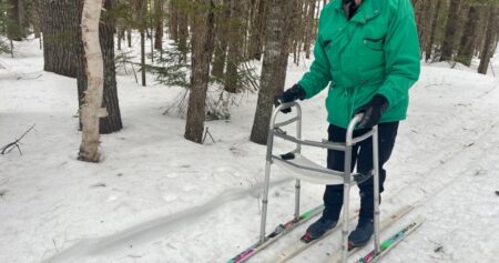 How this New Brunswick man uses his walker to cross-country ski