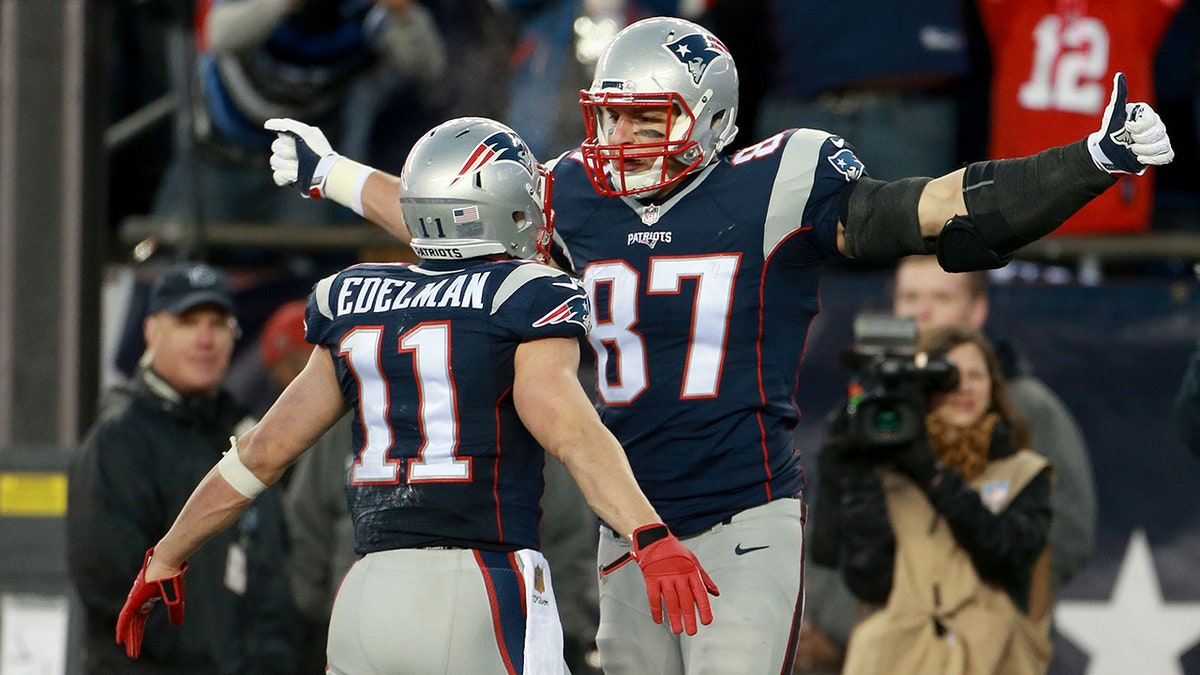 Gronk and Edelman celebrate