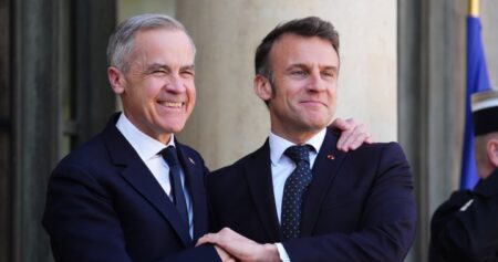 Carney meets Macron as he kicks off Europe trip in France