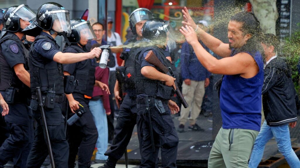 Injuries, arrests in Argentina as football fans, retirees clash with police