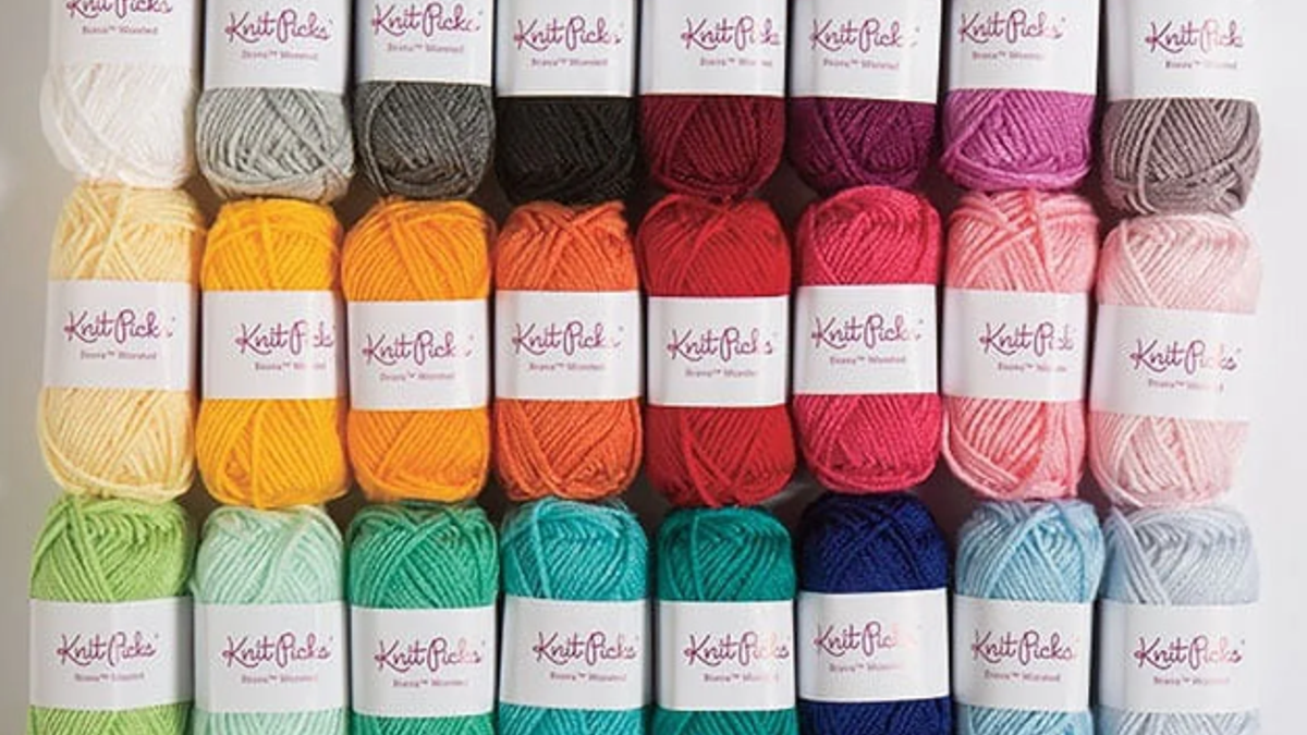 This 24-pack of mini skeins has a rainbow of vibrant colors with 1,308 yards of premium yarn.