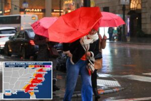 NYC will be hit with heavy rain, coast could get 50 mph winds