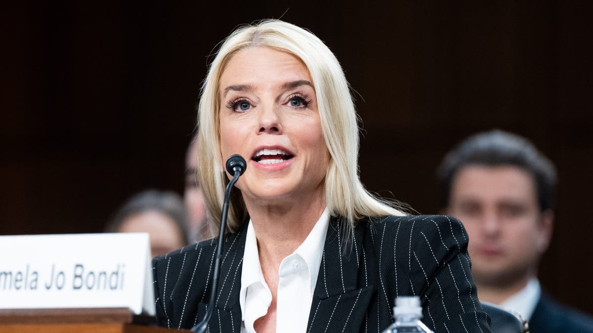 Pam Bondi, former Florida attorney general, speaks at a Senate Judiciary Committee hearing at the U.S. Capitol.