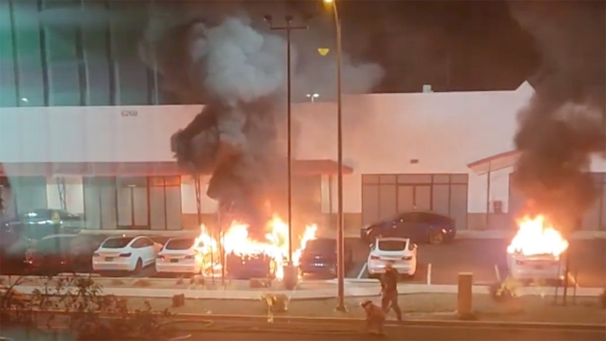 Tesla vehicles were set on fire in Las Vegas