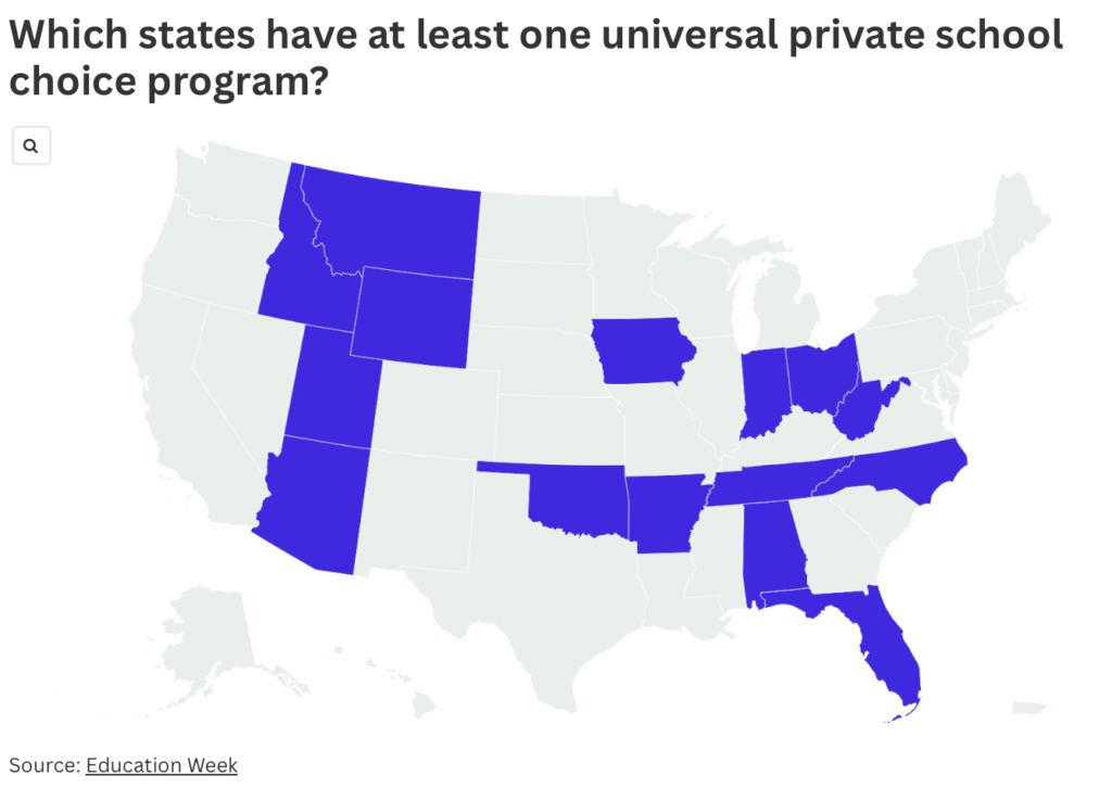 Map Shows US States With Private School Choice