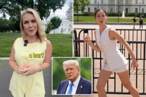 Karoline Leavitt, influencer run into Hollywood Trump critic Jason Isaacs visiting White House in behind-the-scenes video