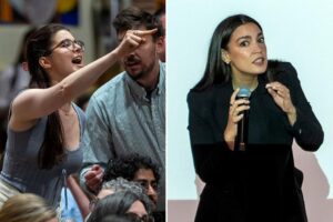 AOC heckled by hysterical protester shouting about Gaza ‘genocide’ at NYC town hall: ‘Shame on you’