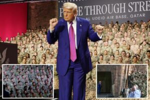 Trump praises crowd of cheering soldiers at biggest US military base in the Middle East, vows ‘substantial pay raises’