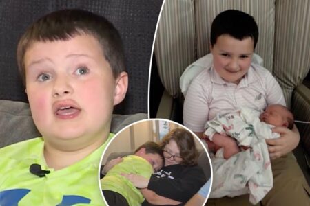Son, 9, saves pregnant mom who was hit by sudden traumatic seizures: ‘That’s the definition of a hero’