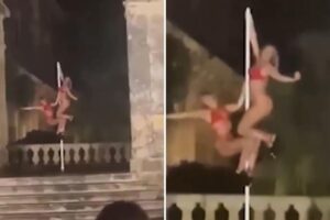 Five women slammed for viral pole dancing stunt at famous Greek palace