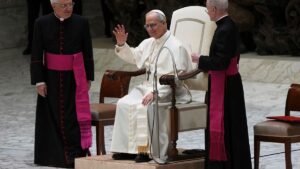 Pope Leo XIV hosts first audience with the press at the Vatican