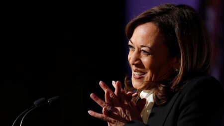 Harris draws social media scorn for digression about elephants during an earthquake
